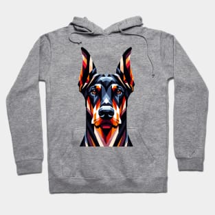 Geometric Doberman: Angular Canine Art Piece Hoodie